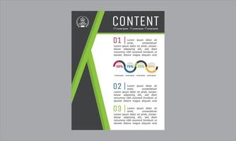 modern and professional brochure or flyer design. It features the logo of Your Company at the top left corner, with decorative green circular elements and a black background. vector
