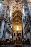 in the Cathedral of Cefalu dominates the Pantocrator. Face of Christ who is transfigured before Peter, James and John. Face that proclaims itself the light of the world. photo