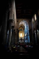 in the Cathedral of Cefalu dominates the Pantocrator. Face of Christ who is transfigured before Peter, James and John. Face that proclaims itself the light of the world. photo
