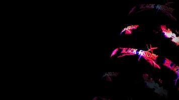 Black Friday 3D tube lightning text abstract loop background video