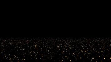Animation loop gold bubble particles flow on black abstract background video