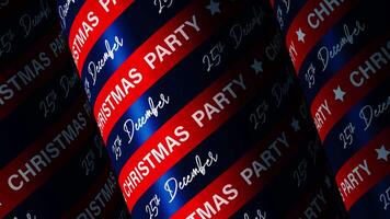 Christmas Party text 3D tube pattern title loop abstract background video