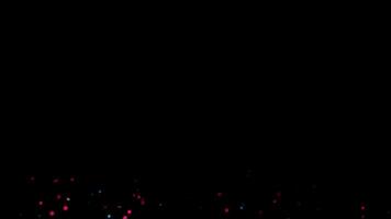 Abstract animation pink blue bokeh particles floating on black background video