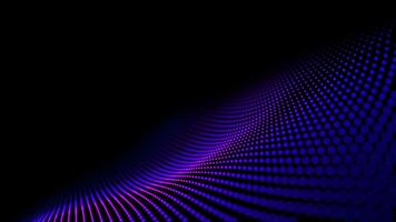 Abstract gradient particle waves seamlessly flowing with soft light and bokeh. Technology, engineering, science and artificial intelligence background. 4k loop. Fucsia and blue digital wavy. video