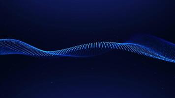 Futuristic Blue Wave Technology loop. Animation in Dark Environment. Smooth flowing and dynamic digital waveforms. Ideal for technology themed backgrounds and presentations. video