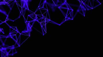 Loop abstract digital plexus background of blue purple gradient shining lines and dots. Minimalistic gradient geometric background animation. Science and technology. Network connection structure. video