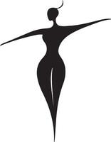 a silhouette of a woman in a pose vector