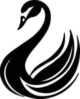 a black swan is shown in a stylized design vector