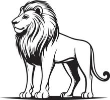 lion standing on white background vector