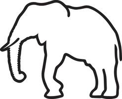 an elephant is shown in a black and white drawing vector