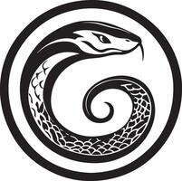a snake in a circle with a snake head vector