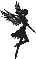 silhouette of a woman with wings vector