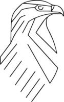 an eagle head is shown in a line drawing vector