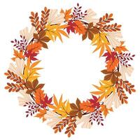 Autumn frame with leaves isolated on transparent background. illustration vector