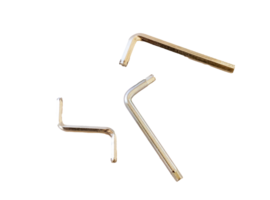 Close up shot of the different sizes of angle keys on transparent background png