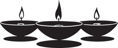 Glowing diyas a symbol of hope and light vector