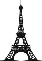 Silhouette of Eiffel Tower icon vector