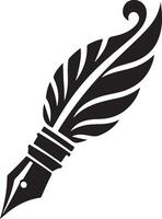 Writing with a Feather Quill and Ink for Timeless Stories vector