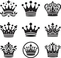 Crown icon collection in various design vector