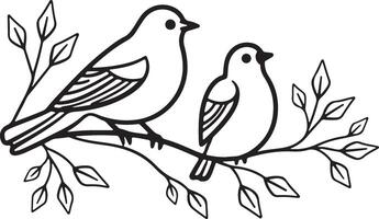 Birds Resting in Tranquil Surroundings vector