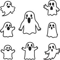A series of pictures of ghost ghosts with the words ghost on them vector