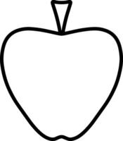 Outline apple Food fruit Line art vector