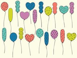 Hand Drawn Birthday Balloons vector