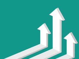 an arrow going up and down on a green background vector