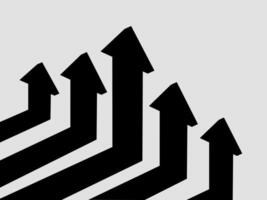 an arrow pointing up with a black background vector