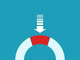 a life preserver with an arrow pointing down vector
