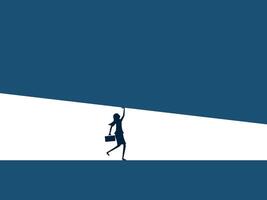 a woman is walking through a tunnel with a light coming from the end vector
