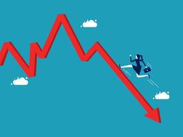 businessman running up a graph chart vector