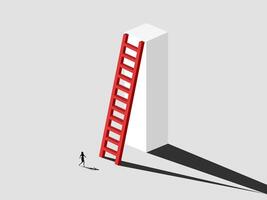 a person is standing on a ladder next to a tall column vector