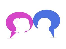 two people are talking in speech bubbles vector