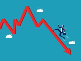 businessman running up a graph chart vector