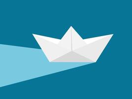 paper boat with a crown on top of it vector