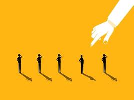 Hire, Select Personnel. Manager Selects Competent Workers vector