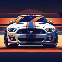 A cartoon car with a stripe design on it vector