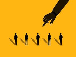 Hire, Select Personnel. Manager Selects Workers vector