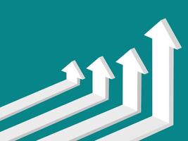 an arrow chart with three arrows going up vector