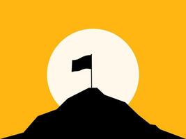Flag shadow on the mountaintop vector