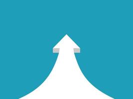 an arrow pointing up on a blue background vector