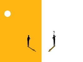 Success and failure, compare ideas. Two businessmen think differently about solving problems vector
