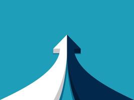 an arrow pointing up on a blue background vector