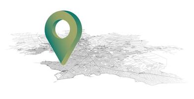 Montevideo Uruguay,isometric detail Streets Roads Map with location pin, element image vector