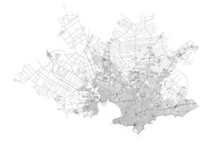 Montevideo Uruguay,accurate map, detail Streets Roads Map,editable element template image for marketing ,product ,wall art vector