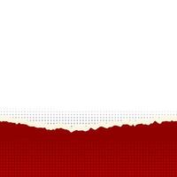Red Torn Paper Border Frame With Dot Pattern vector