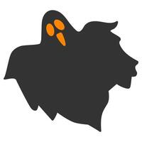 Halloween Ghost Silhouette With Scary Face vector