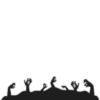 Zombie Hand Silhouette Extending Out of the Ground vector
