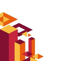 Red and Orange Abstract Retro Geometric Pattern Frame vector